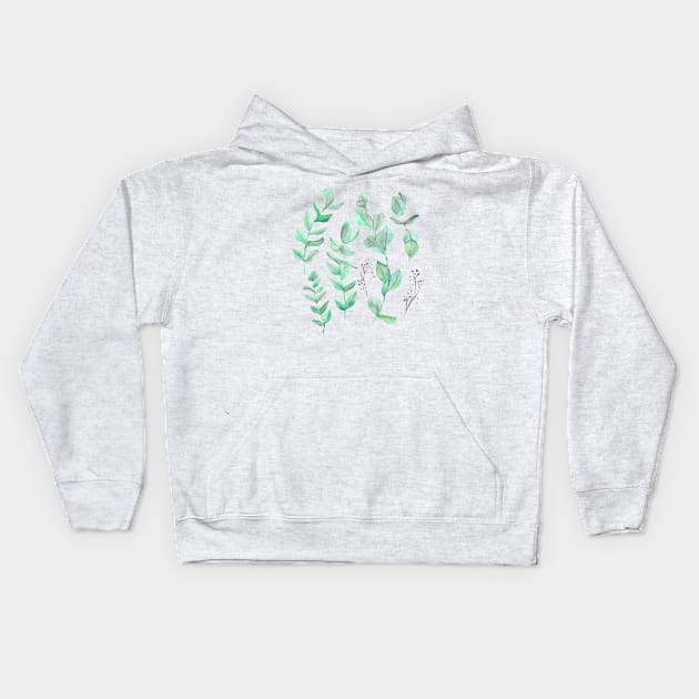 Eucalyptus Garden Kids Hoodie by tangerinetane